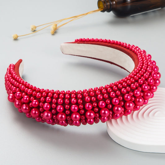 Hairband Red Pearls