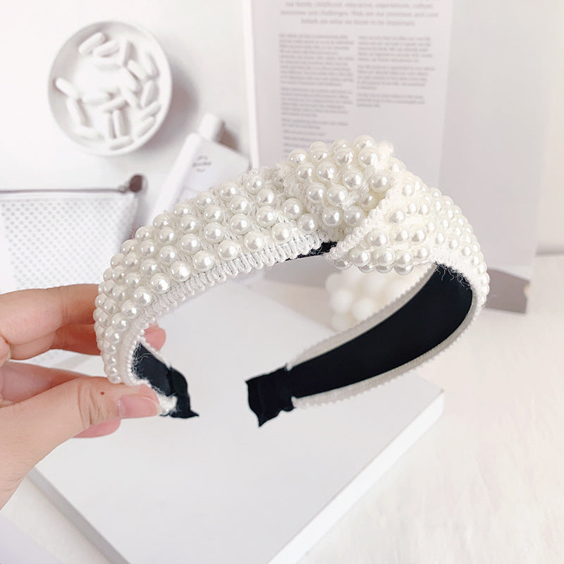 White Pearl Knot Hairband