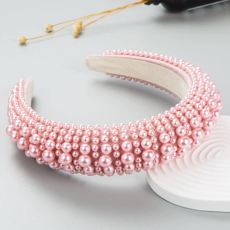 Hairband Pink Pearls