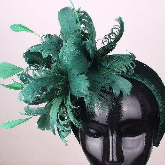 Forest Green Feather Hairband