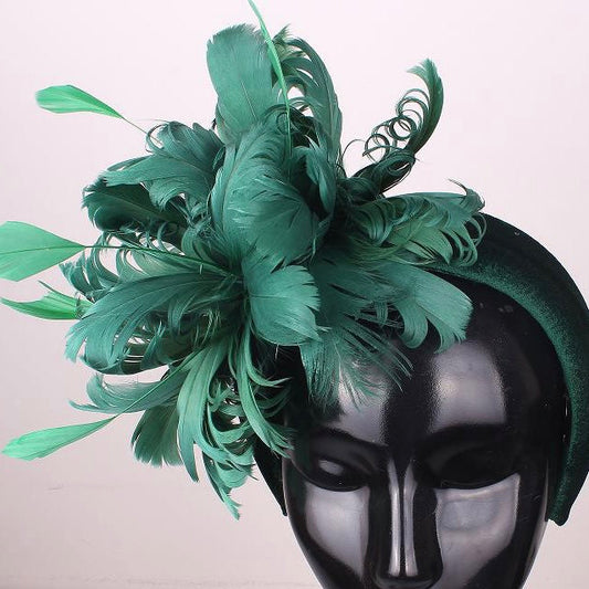 Forest Green Feather Hairband